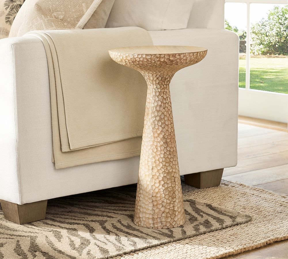 Carved Round Accent Table (13") | Pottery Barn (US)