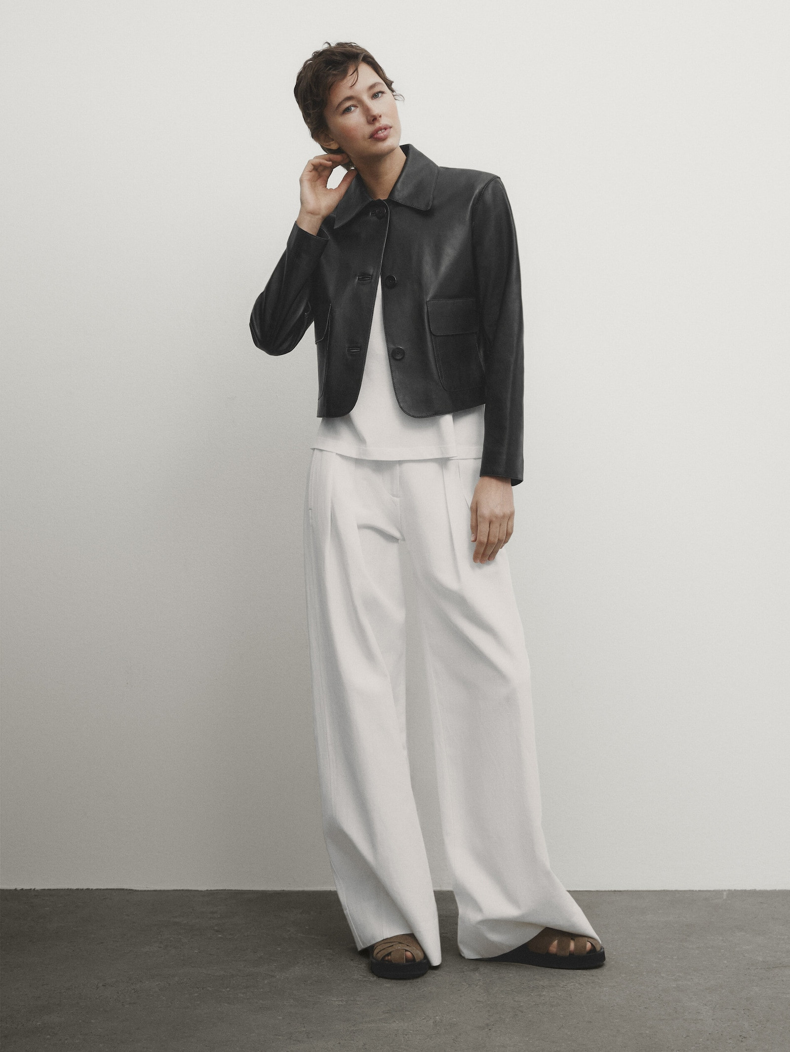 Nappa leather jacket with pockets | Massimo Dutti US