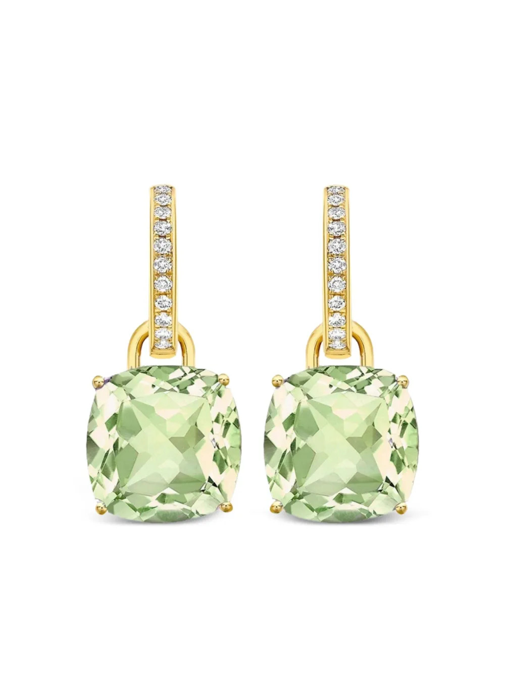 18K yellow gold Classics amethyst and diamond hoop earrings | Farfetch Global