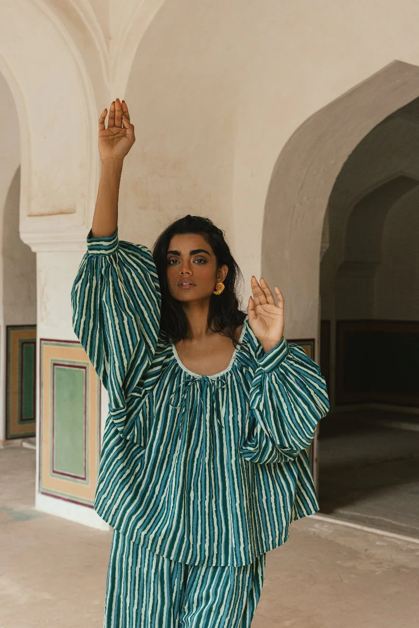 Ria Blouse ~ Cyan Candy | Daughters of India