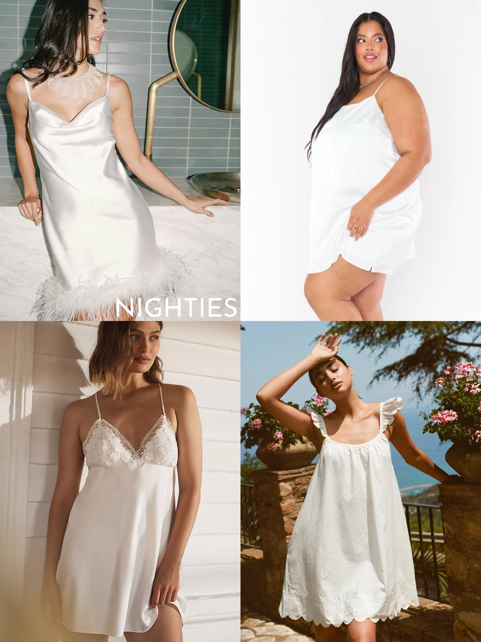 Bridal pjs: white nighties to wear on wedding day 