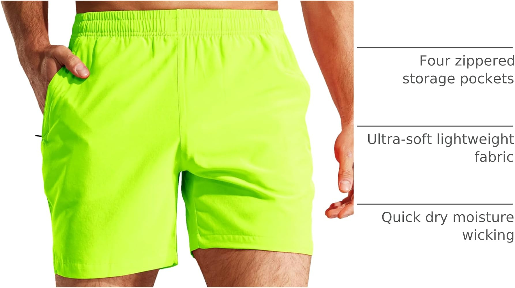 MIER Men's 5 Inch Inseam Running Shorts, Quick-Dry with Pockets | Amazon (US)