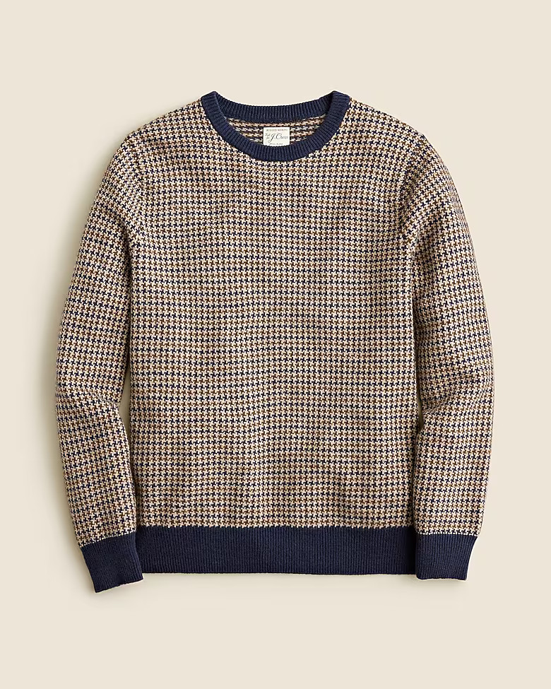 Merino wool-blend sweater in houndstooth jacquard | J. Crew US