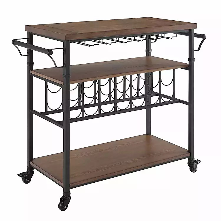 Norcross Industrial Rolling Bar Cart | Kirkland's Home