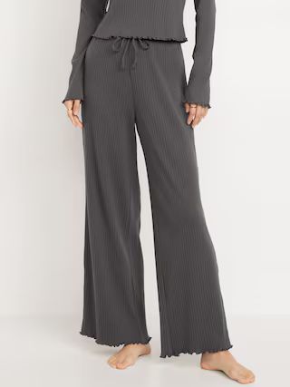 High-Waisted Ribbed Pajama Pants | Old Navy (US)