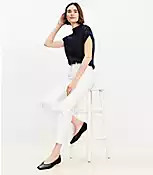 Petite High Rise Kick Crop Jeans in White | LOFT