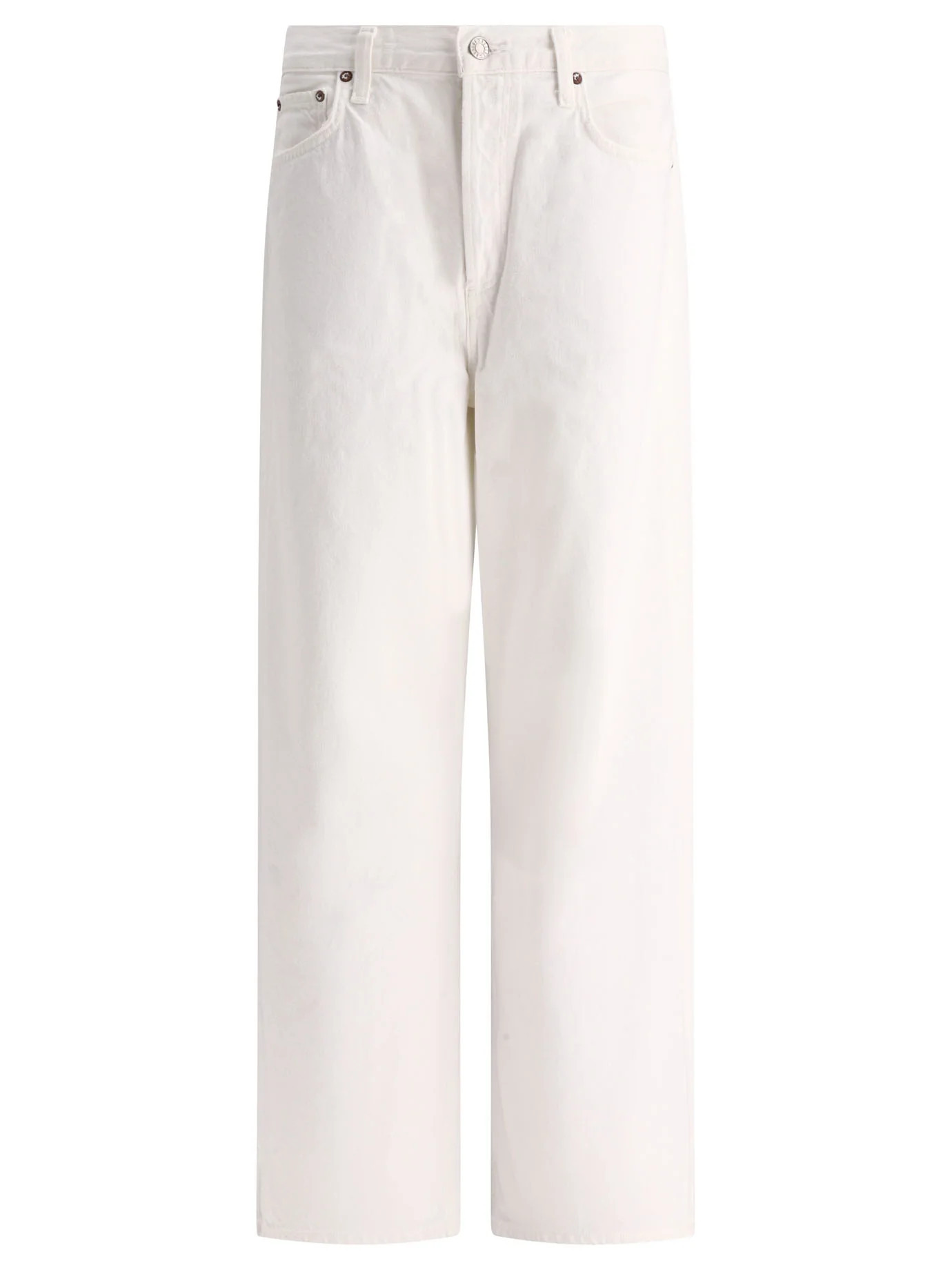 Agolde Women's "low Slung Baggy" Jeans in White | Size 26 | A9079B Color 1183MSHAK | LOZURI