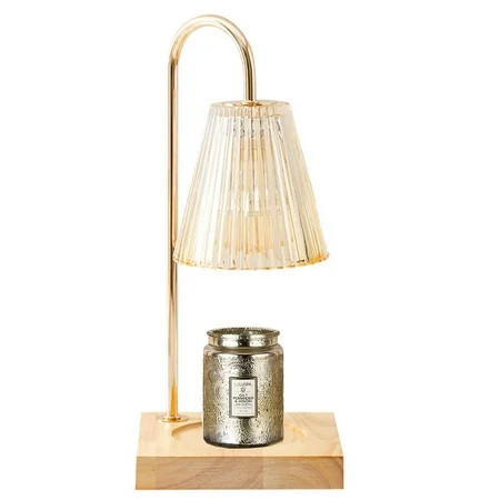 CJC Candle Warmer Lamp with 2 Bulbs Dimmable Scented Candle Lamp with Wood Base Electronic Candle Me | Walmart (US)