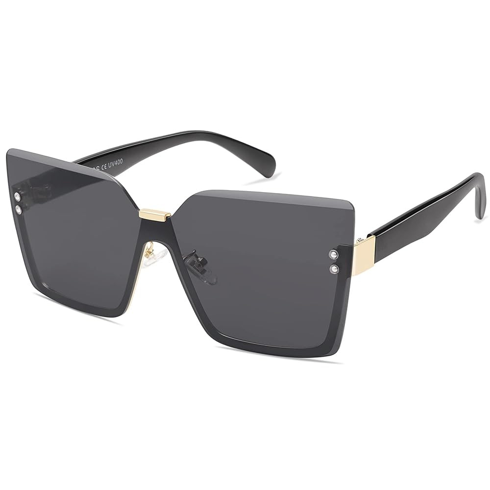 SOJOS Trendy Square Oversized Sunglasses Womens Big Rimless UV400 Ladies Shades SJ1160 | Amazon (US)