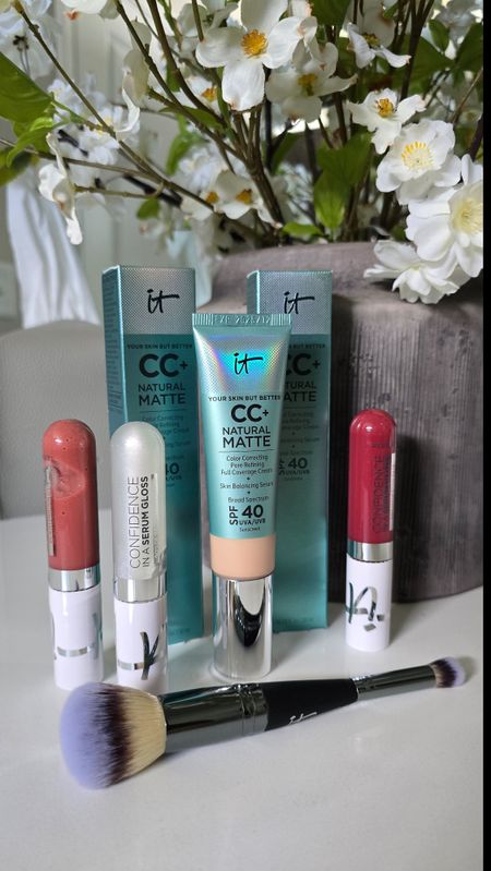 It Cosmetics just launched a new product, the CC+ Natural Matte cream with SPF 40! Provides 16 hours of shine control, lasting full coverage, all day hydration and sun protection. It's also sweat proof and weightless. It Cosmetics, CC cream, SPF foundation, new product, lip gloss, makeup brushes, matte CC+ cream, makeup, cosmetics

#LTKfindsunder50 #LTKover40 #LTKbeauty