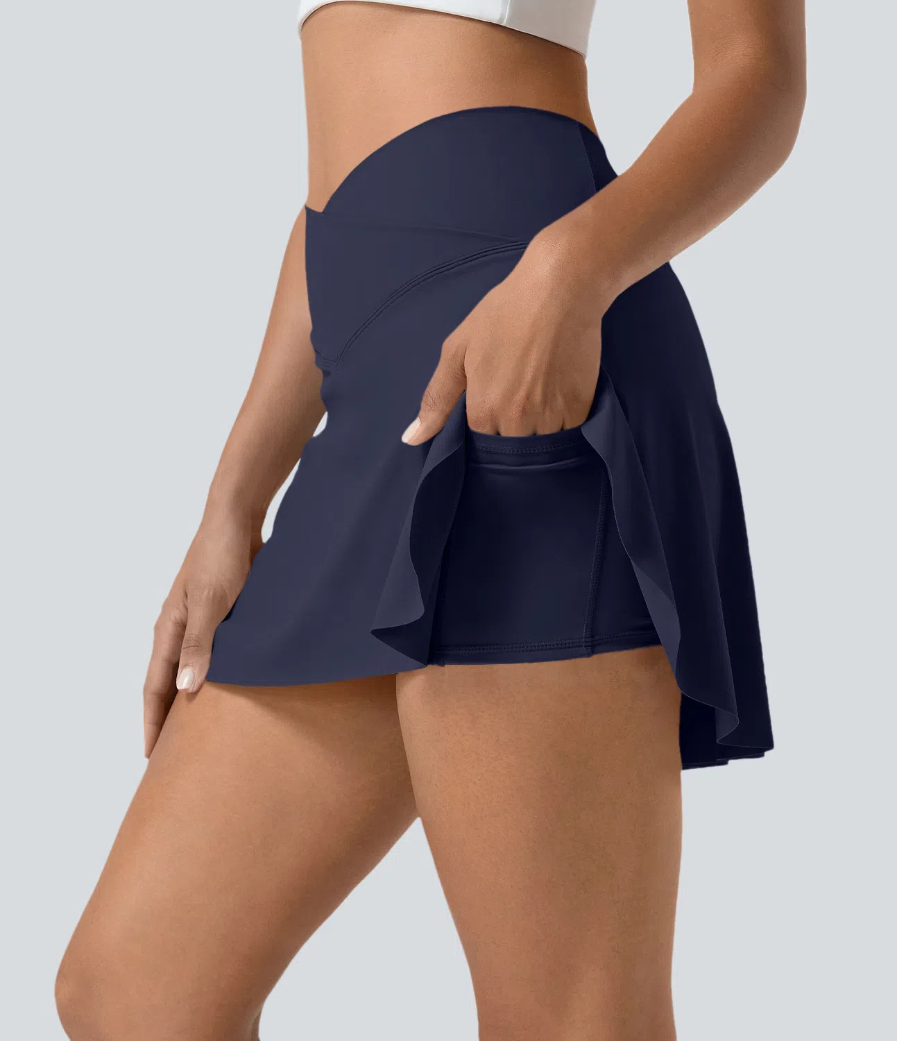 Women’s Everyday SoftlyZero™ Airy Crossover 2-in-1 Side Pocket Cool Touch Mini Tennis Skirt-L... | HALARA