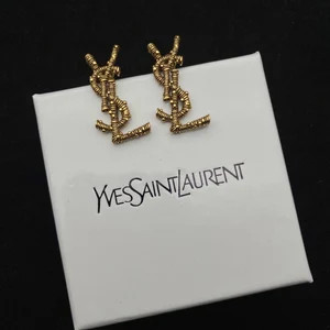 Vintage Authentic YSL Silver/Gold Metal Earrings, YSL earrings studs, luxury Earrings for women for  | Etsy (US)