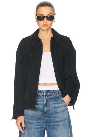 Alek Suede Jacket in Black | Revolve Clothing (Global)