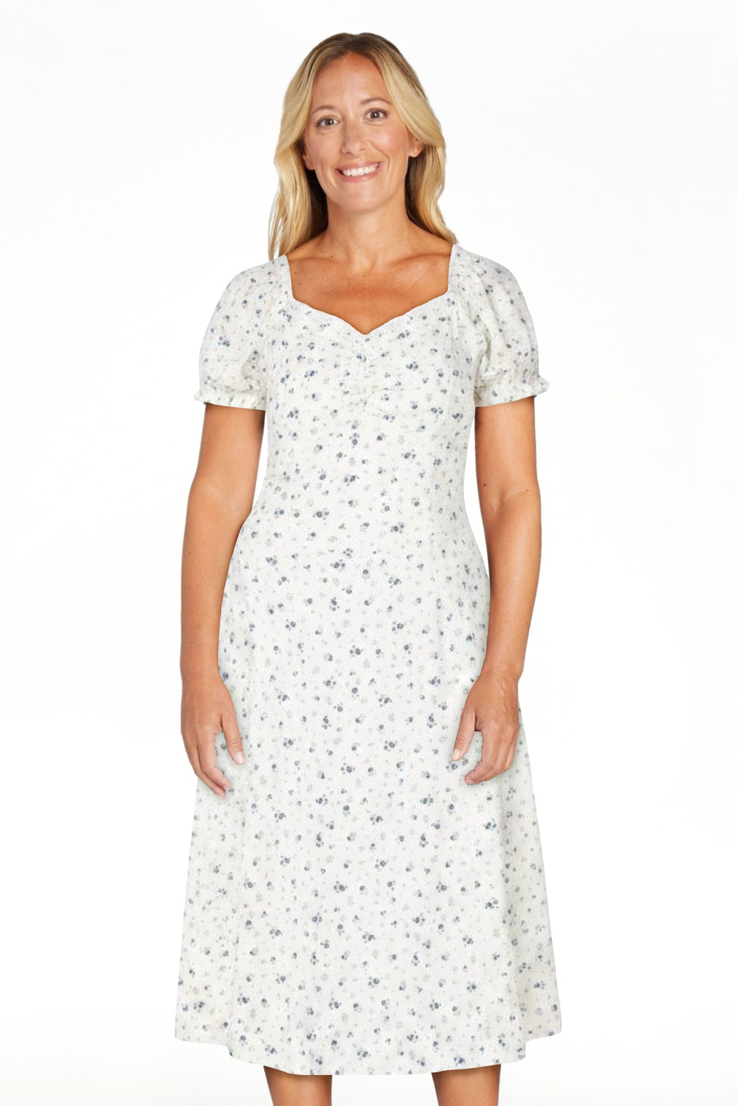 Celebrity Pink Women's and Women's Plus Puff Sleeve Midi Dress, Sizes XS-4X | Walmart (US)
