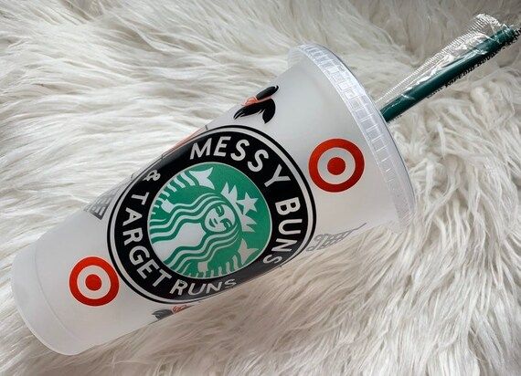 Messy Buns & Target Runs | Custom Starbucks Cup | Etsy (US)
