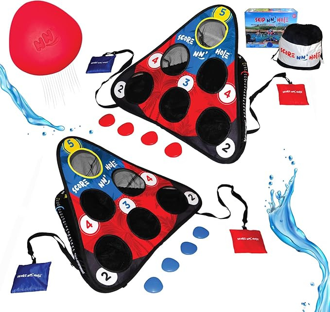 SKIP NN' HOLE Original Fun Stonne Skipping Meets Pool Cornhole Game Floating | for All Ages | Fun... | Amazon (US)