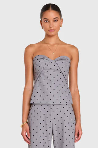 Amanda Uprichard Soho Top in Slate - Size S | Amanda Uprichard