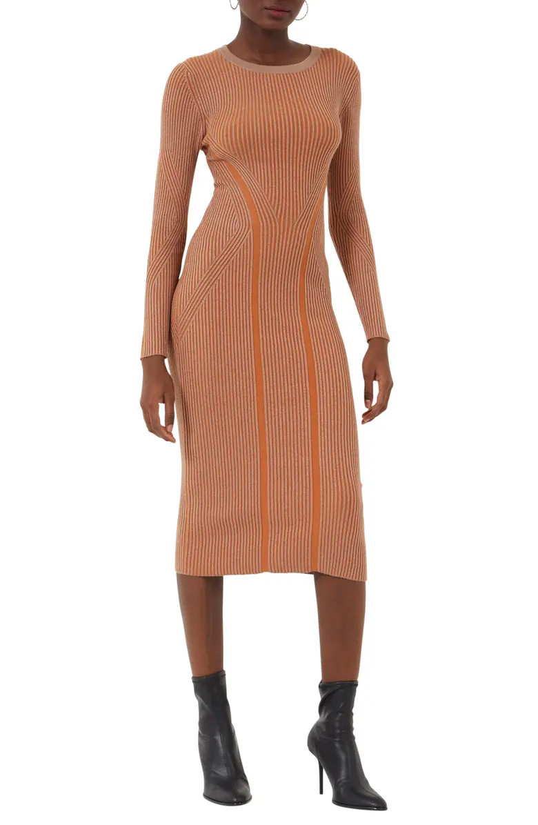 Simona Ribbed Long Sleeve Sweater Dress | Nordstrom