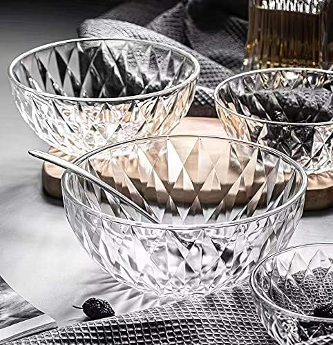 Glass Bowl, Decorative Diamond Design Bowls For Kitchen & Home Décor, Centerpiece Table Decorations  | Amazon (US)