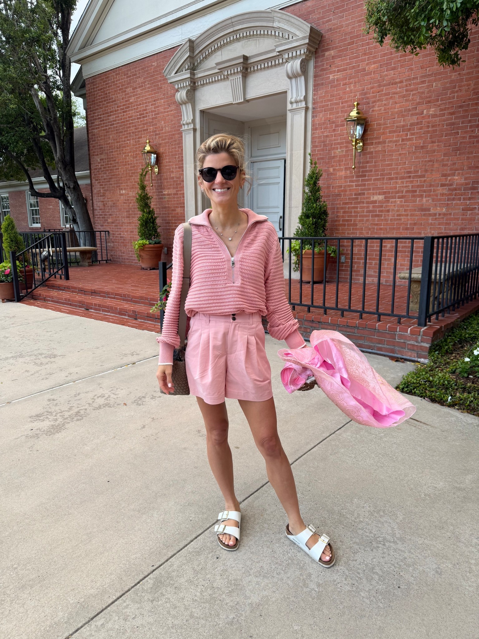 Varley Pink Shorts and knit top! 