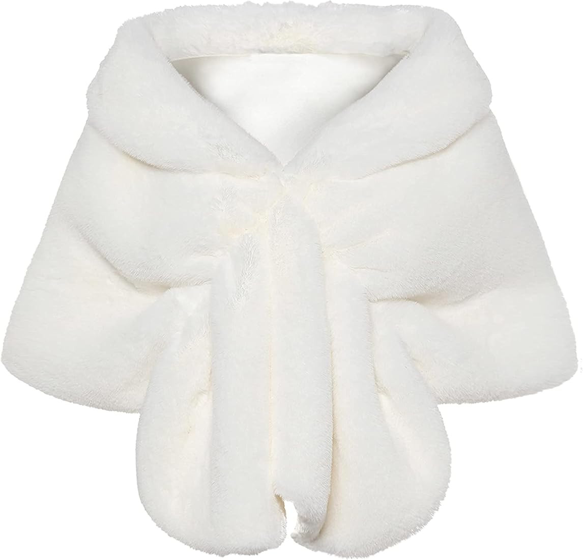 BABEYOND Womens Faux Fur Collar Shawl Faux Fur Scarf Wrap Evening Cape for Winter Coat | Amazon (US)