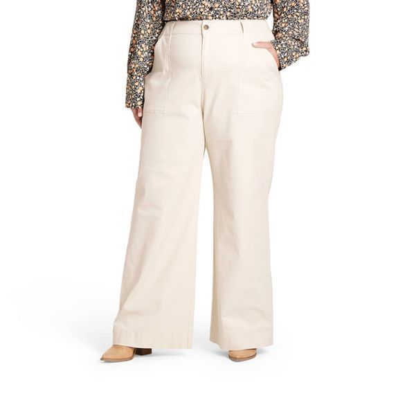 Women's High-Rise Wide Leg Cargo Pants - Nili Lotan x Target Cream | Target