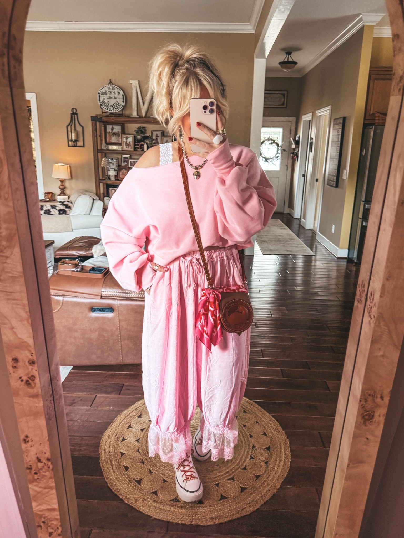 Sweatshirt M
Pants M
Converse I size down 

#LTKOver40 #LTKValentine #LTKootd