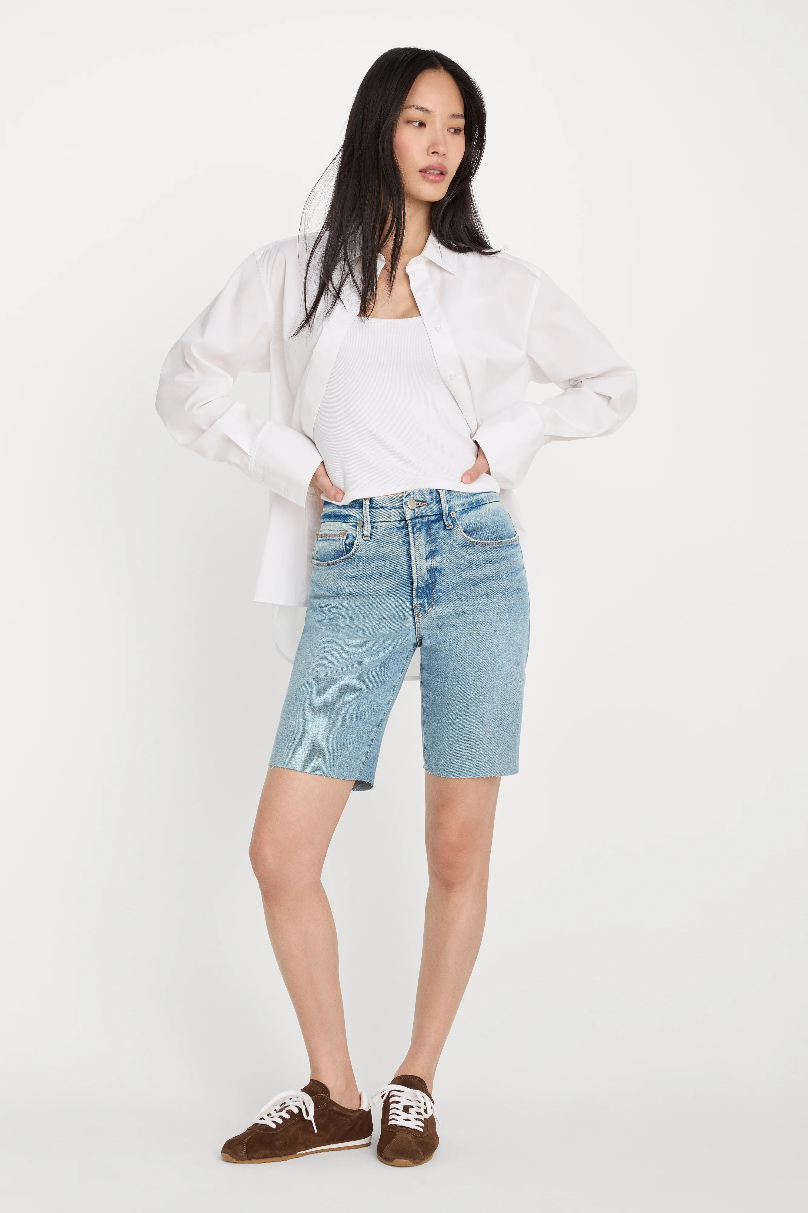 GOOD BOY BERMUDA SHORTS | INDIGO382 - GOOD AMERICAN | Good American