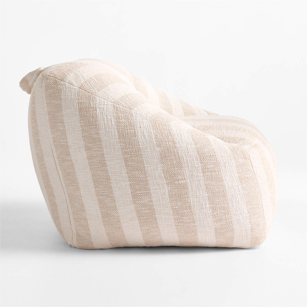 Stone Tan Striped Organic Cotton Kids Lounge Chair + Reviews | Crate & Kids | Crate & Barrel