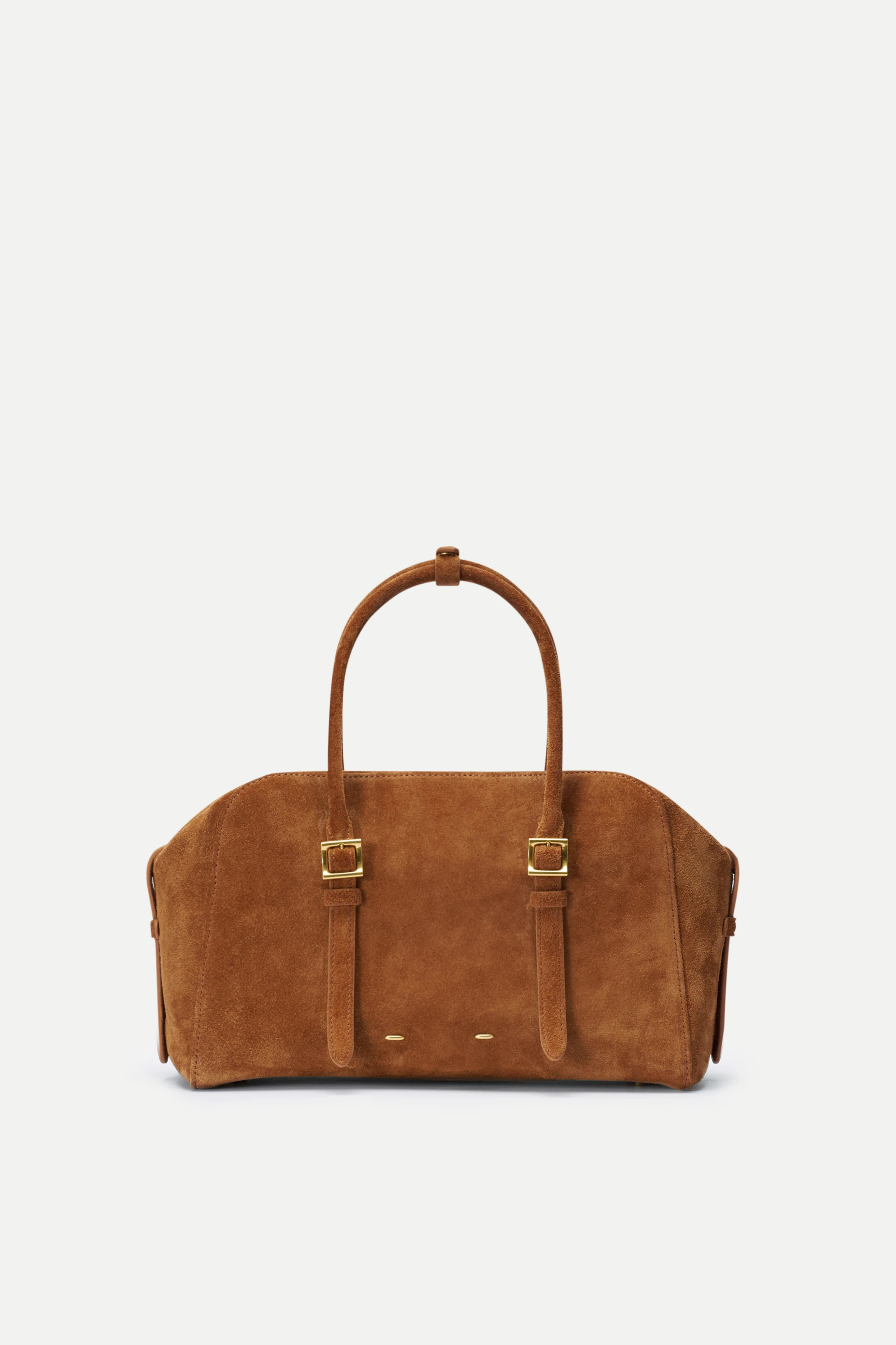 Monti Small Boston Bag in Top Grain Cowhide Suede | Fabrique