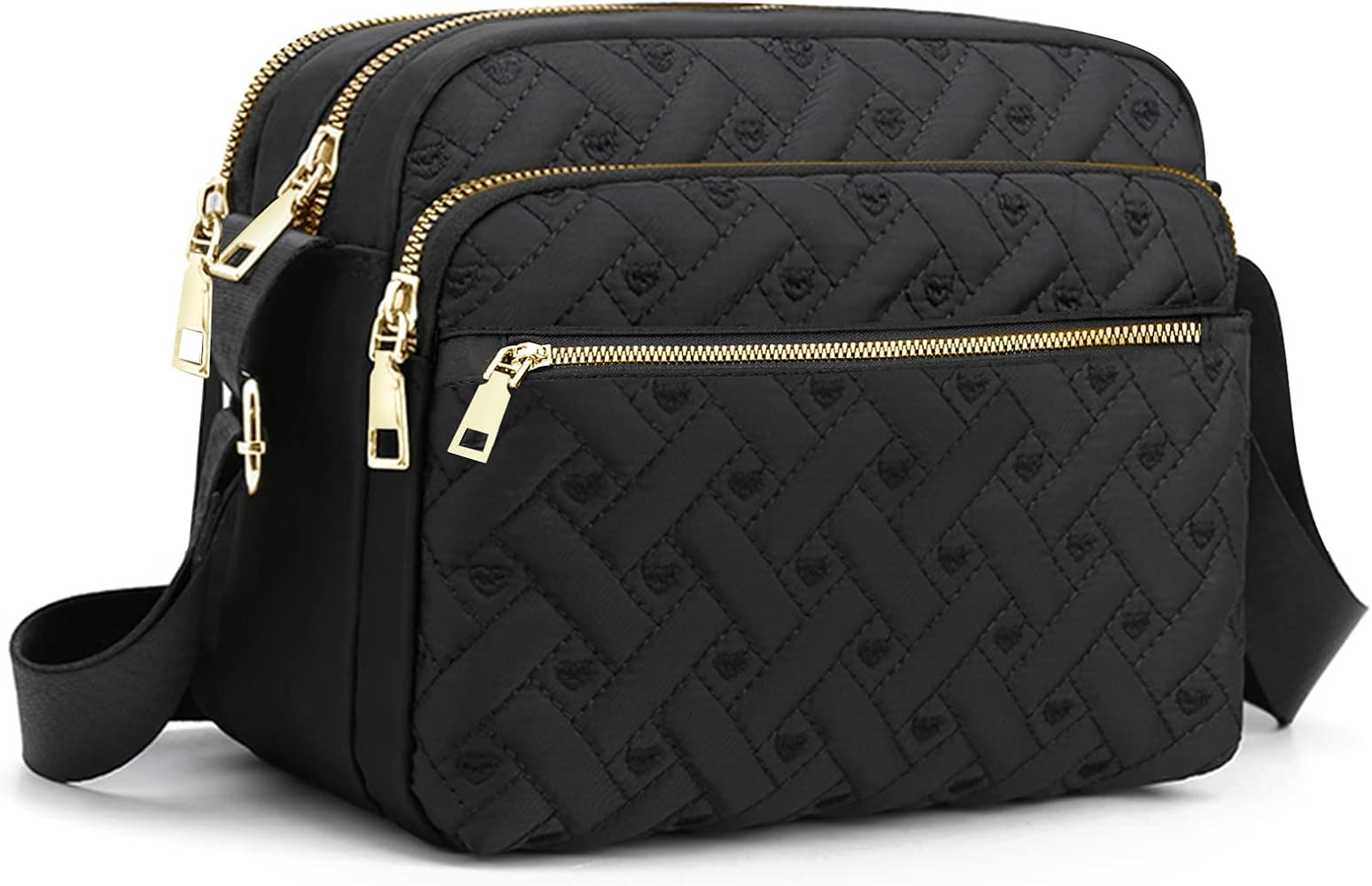 Medium Nylon Crossbody Bags for Women Trendy Crossbody Purses Travel Large Cross Body Bag Quilted... | Amazon (US)