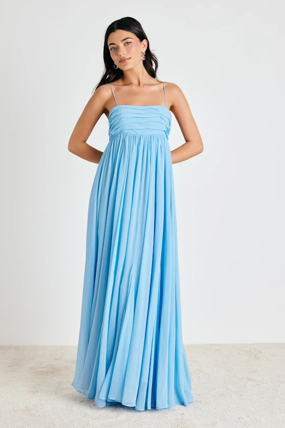 Dansa Light Blue Pleated Maxi Dress | Lulus