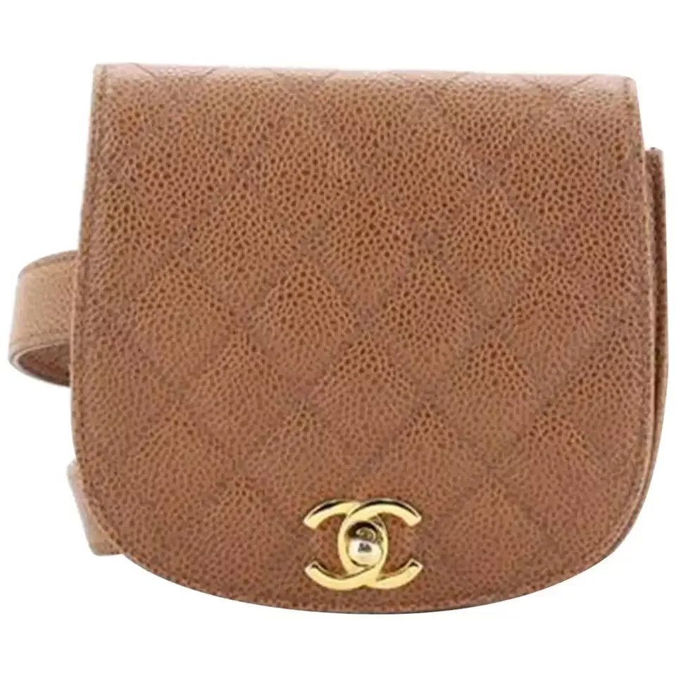 Chanel Vintage Beige Caviar Leather Backpack For Sale at 1stDibs
