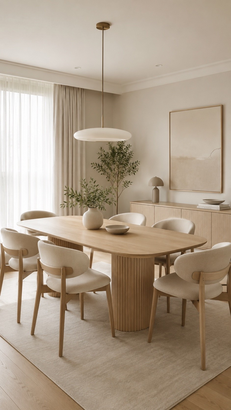 Soft neutral dining room with warm wood tones, sculptural seating, and a calm elevated feel.

#diningroom #moderndiningroom #neutralinterior #interiordesign #homedecor #warmminimalism #softminimalism #wooddiningtable #diningroomdecor #modernhome #interiorinspo #eleganthome #designerstyle #calmhome #refinedinteriors #homeinspiration #pinteresthome #ltkhome #minimalinterior #organicmodern