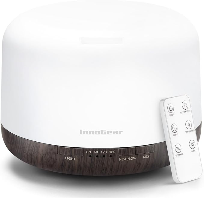 InnoGear 500ml Essential Oil Diffuser with Remote Control, Premium Ultrasonic Aromatherapy Diffus... | Amazon (US)