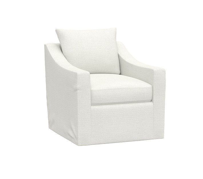 Ayden Slipcovered Swivel Glider | Pottery Barn Kids
