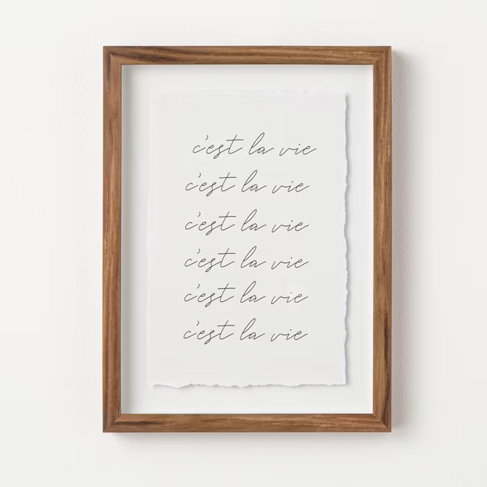 12" x 16" Cest la Vie Framed Wall Art - Threshold™ designed with Studio McGee | Target
