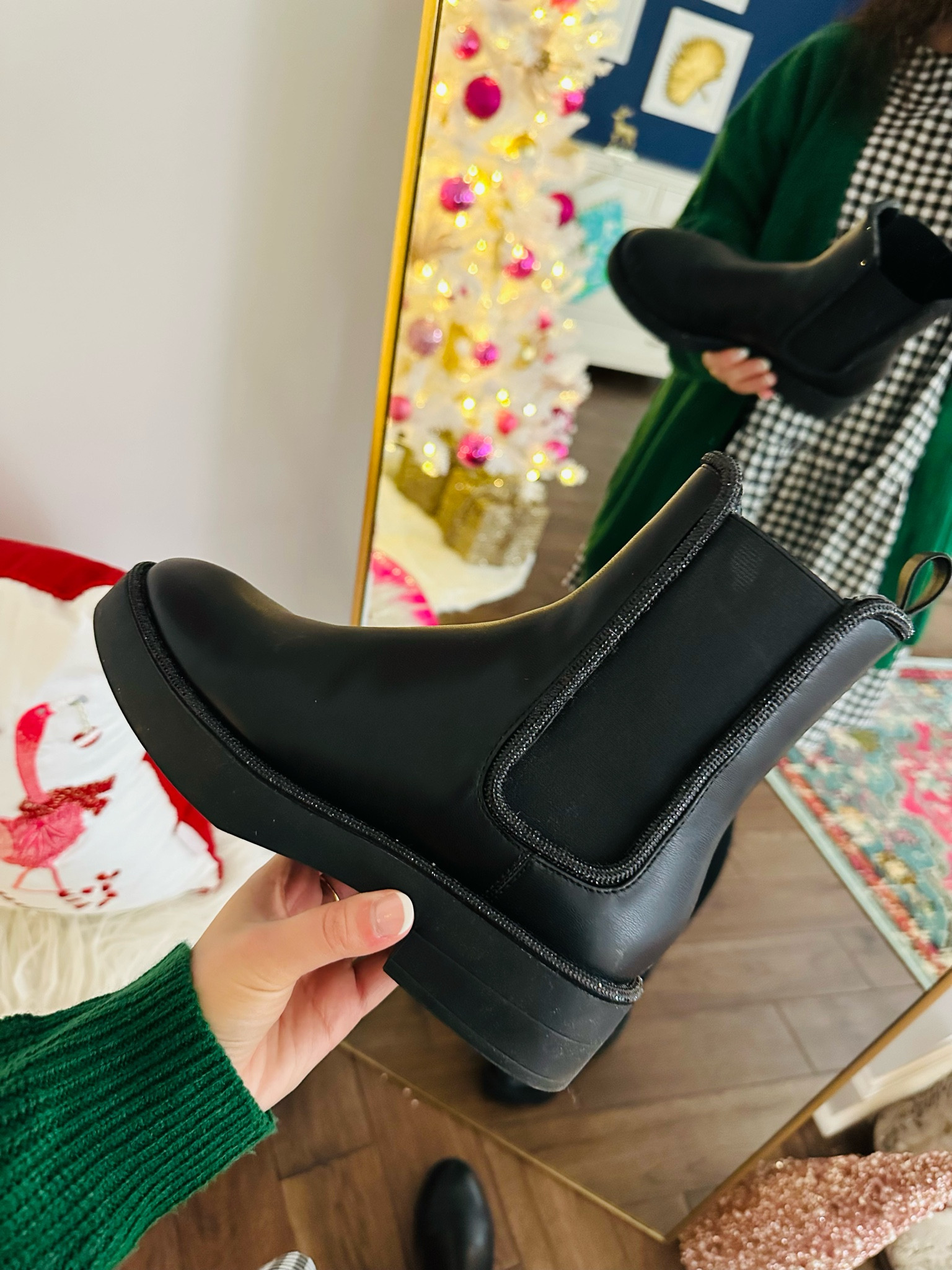 Y’all the perfect Chelsea boot!!! 😍😍 I snagged these at TJMaxx a few weeks ago for only $50. I love the sparkle detail ✨ & they are SO comfy! I have worn these so much already. Plus it’s a Steve Madden brand 🙌🏼 Wearing a 6.5, so I recommend to size up! 

Boots | Holiday Gift Guide | Holiday Looks | Chelsea Boots | Chunky Boots | Black Boots | Holiday Party Outfits 

#LTKfindsunder100 #LTKshoecrush #LTKHoliday