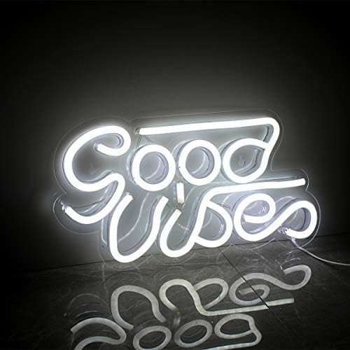 Good Vibes Neon Sign Led Neon Wall Signs Neon Sign Lights White with USB Decor for Bedroom Kidsro... | Amazon (US)