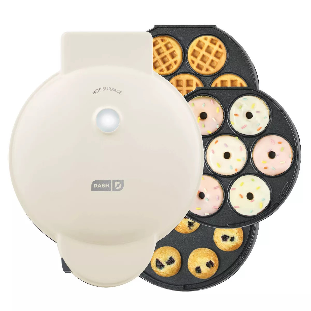 Dash MultiMaker Treat Maker System with Waffle Bite, Mini Donut, & Mini Cupcake Plates Cream: Non... | Target