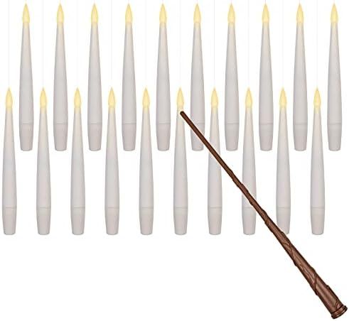 Amazon.com: Leejec 20pcs Flameless Taper Floating Candles with Magic Wand Remote, Flickering Warm... | Amazon (US)
