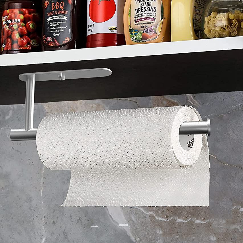 Amazon.com - VAEHOLD Adhesive Paper Towel Holder Under Cabinet Mount, Wall Mounted Paper Towel Ro... | Amazon (US)