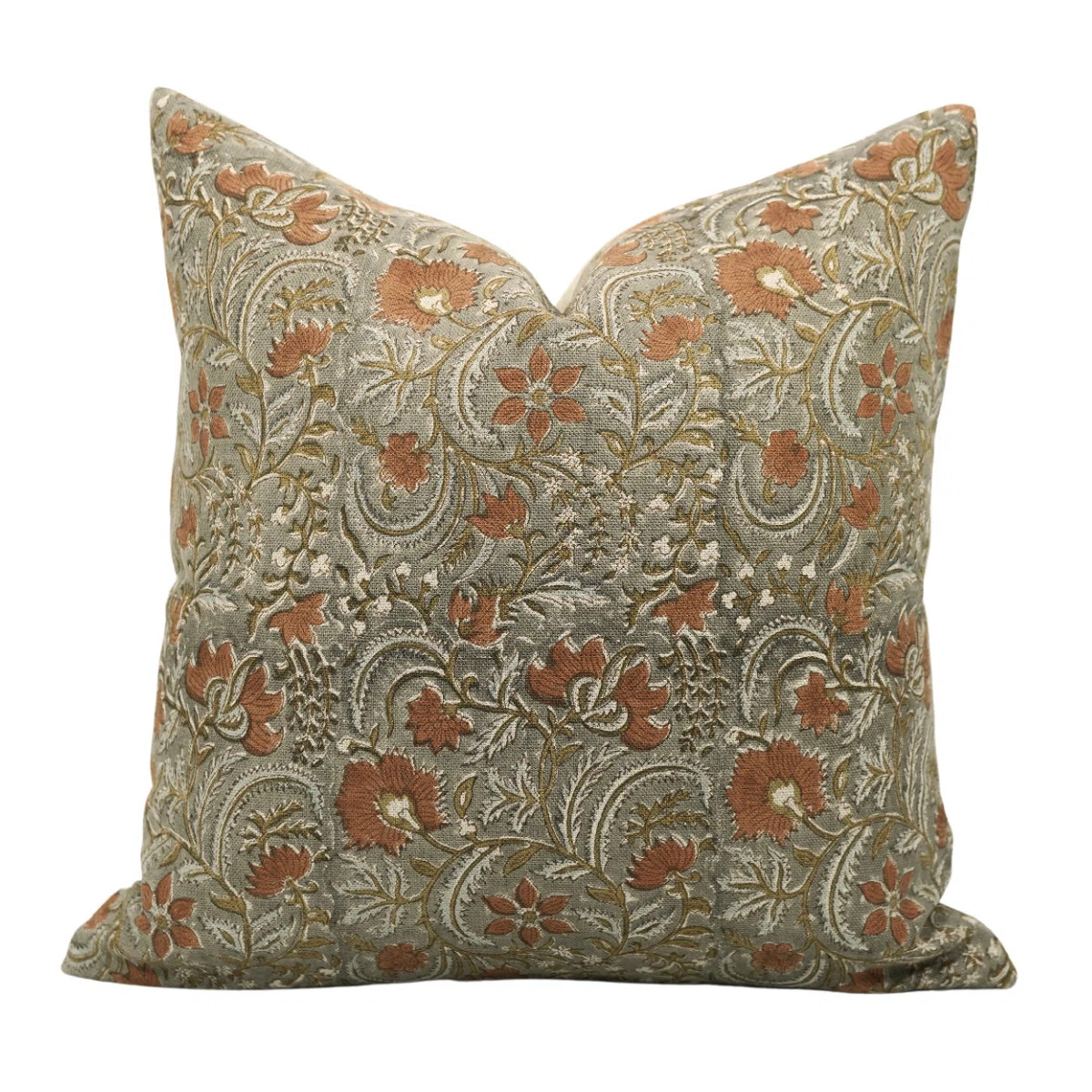 Fabdivine Kundanvan Handmade Linen Cushion Cover Artisan Block Print Decorative Pillow 12X20 Inch | Wayfair North America