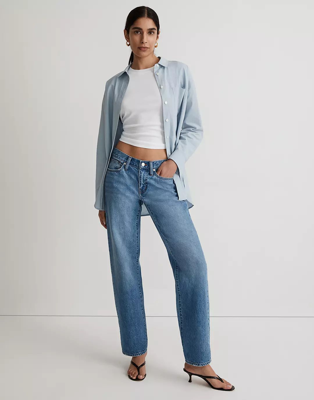 Low-Rise Baggy Straight Jeans in Enley Wash | Madewell