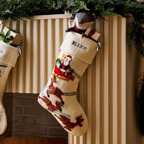 Felt Santa & Sleigh Stocking | West Elm (US)