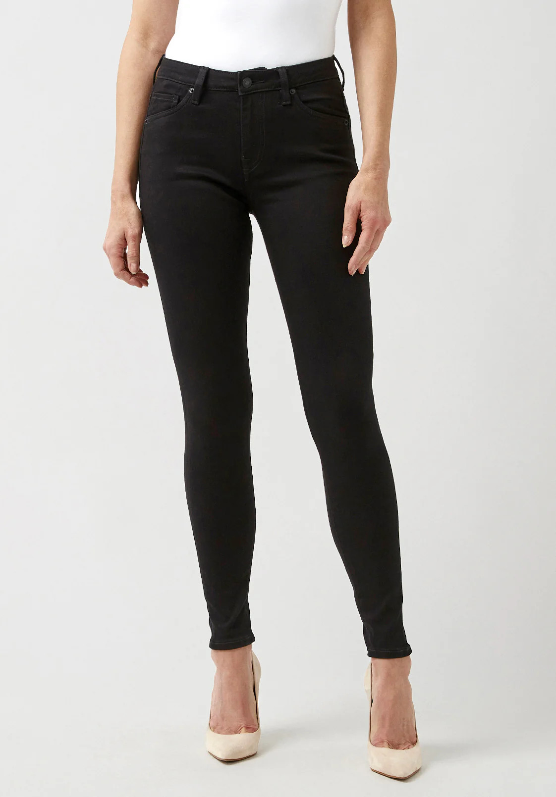Mid Rise Skinny Alexa Women's Jeans in Black - BL15672 | Buffalo David Bitton