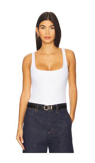 Essential Low Back Tank Thong Back Bodysuit in Sugar | Revolve Clothing (Global)