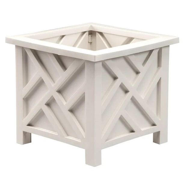 Chippendale 14.75" sq. x 13.25" H Planter Box - White | Walmart (US)