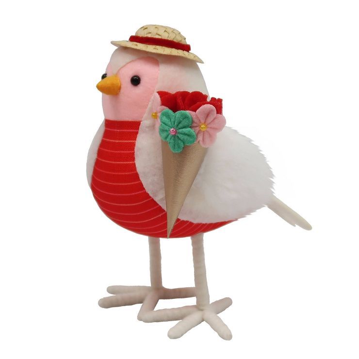 6.25" Fabric Valentine's Day Bird Figurine Holding Flowers - Spritz™ | Target