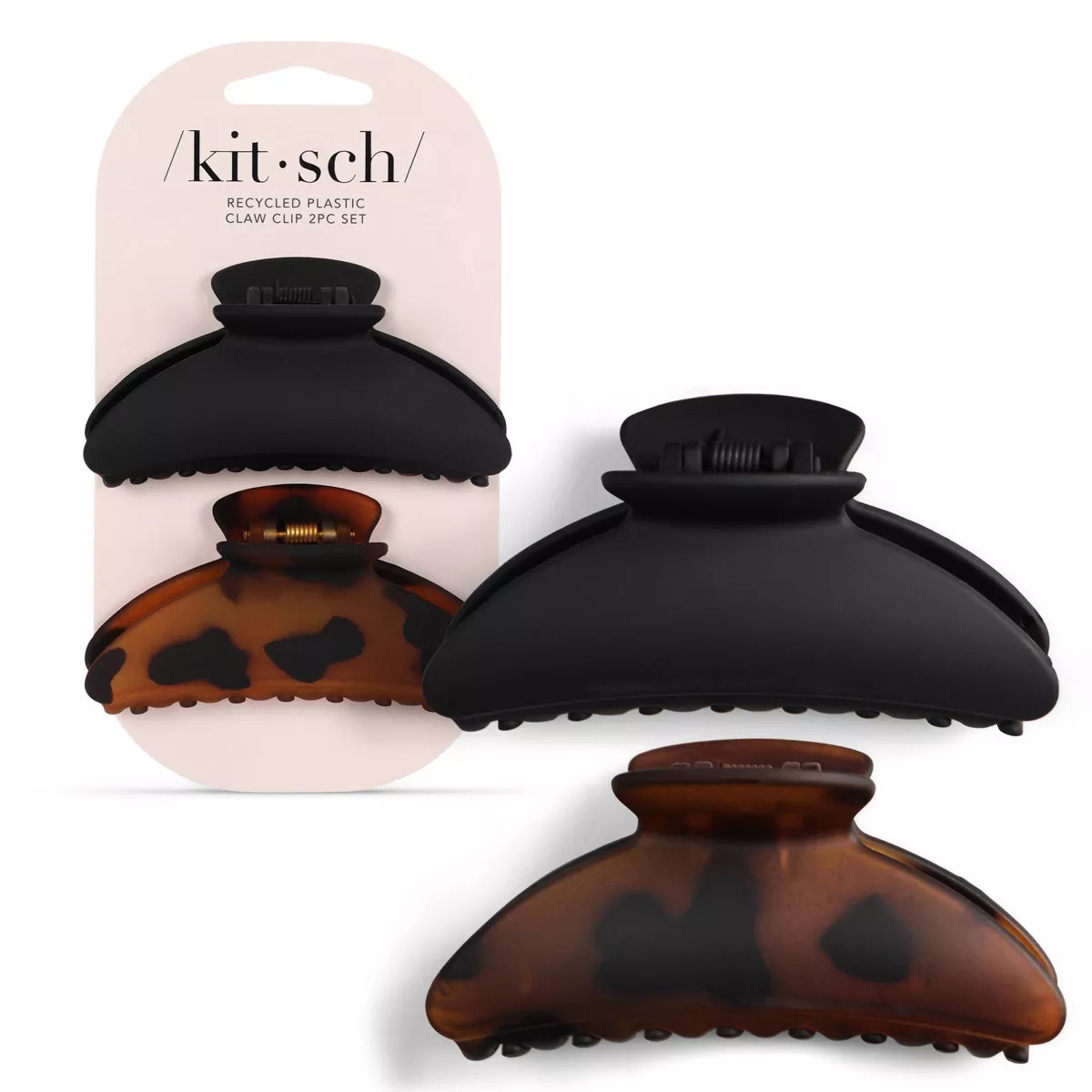 Kitsch Recycled Plastic Medium Hair Claw Clips - 2pc | Target